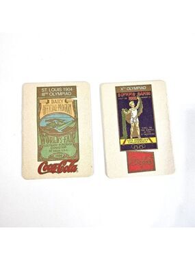 Coca Cola Olympic 1904 St Louis 1932 Los Angeles Coaster Card